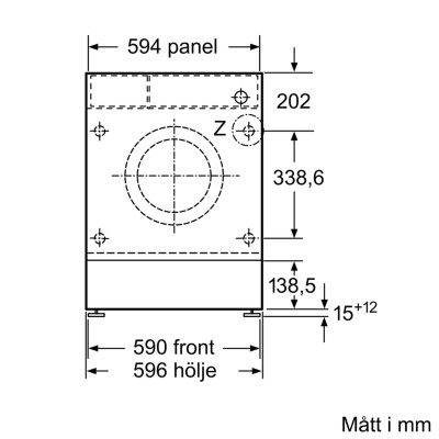 Siemens - WI14W542EU - iQ700 - Tvättmaskin - inbyggd - 8 kg - max. 1400 varv/min