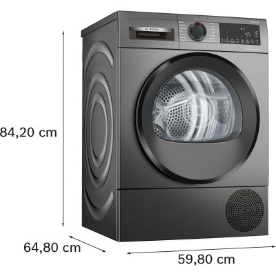 Bosch - WQG245DXSN - Serie 6 - Värmepumpstumlare - 9 kg - Gjutjärn grå