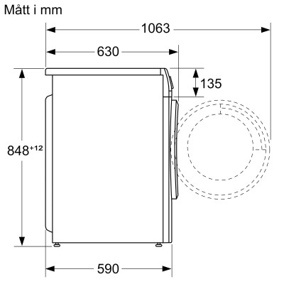 Siemens - WN34A1L0DN - iQ300, Kombinerad tvätt och tork, 8/5 kg, max. 1400 varv/min