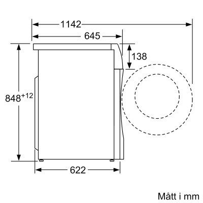 Siemens - WN54C2A0DN - iQ700, Kombinerad tvätt och tork, 10.5/6 kg, max. 1400 varv/min