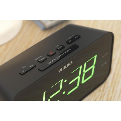 Philips - Klockradio FM Stora siffror Bluetooth TAR3306/12 Svart - TAR3306/12
