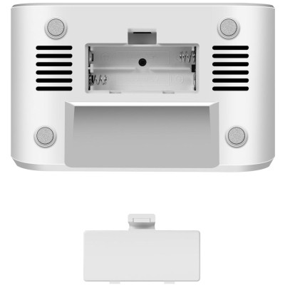 LogiLink - Klockradio Temp/Luftfuktighet USB-C/Batteridrift Vit - A13829