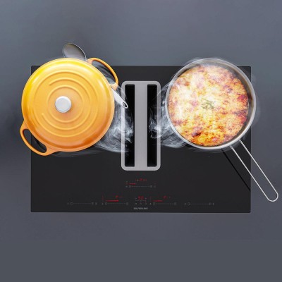 Silverline Flow-In Pro, 78 cm, induktionshäll med inbyggd fläkt, planlimning - IM 7110-80 INT