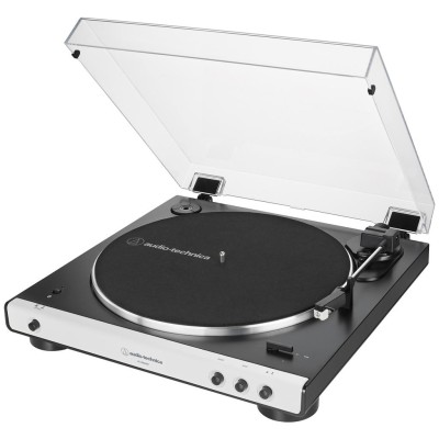 Audio-Technica - Skivspelare Remdriven Hel-automatisk Bluetooth Svart/silver - AT-LP60XBTWH