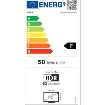 AIWA - TV 43" 4K LED Google TV 43GO70804UHD Svart - A14598