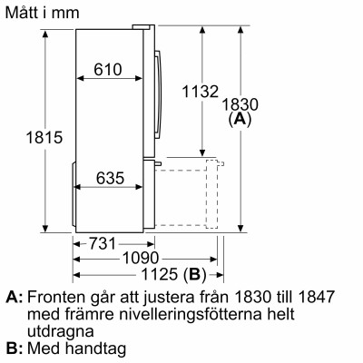 Bosch - KFF96PIEP - Serie 8, Fristående kyl/frys, 183 x 90.5 cm, Borstat stål med anti-fingerprint, Total No Frost