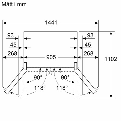 Bosch - KFF96PIEP - Serie 8, Fristående kyl/frys, 183 x 90.5 cm, Borstat stål med anti-fingerprint, Total No Frost