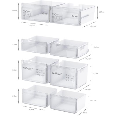 Bosch - KFN96VPEA - Serie 4, Fristående kyl/frys, 183 x 90.5 cm, Borstat stål med anti-fingerprint, Total No Frost