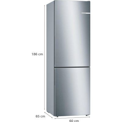 Bosch - KGE36AICA - Serie 6, Kombinerad kyl/frys, 186 x 60 cm, Borstat stål med anti-fingerprint