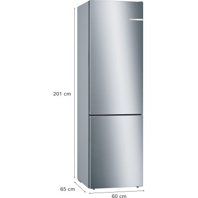 Bosch - KGE39AICA - Serie 6, Kombinerad kyl/frys, 201 x 60 cm, Borstat stål med anti-fingerprint