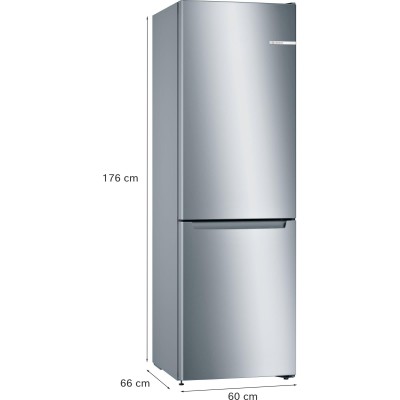 Bosch - KGN33NLEB - Serie 2, Kombinerad kyl/frys, 176 x 60 cm, Inox-Look, Total No Frost