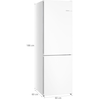 Bosch - KGN362WCF - Serie 4, Kombinerad kyl/frys, 186 x 60 cm, Vit, Total No Frost