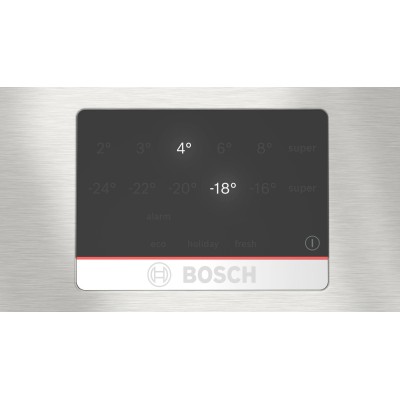 Bosch - KGN367ICT - Serie 4, Kombinerad kyl/frys, 186 x 60 cm, Borstat stål med anti-fingerprint, Total No Frost
