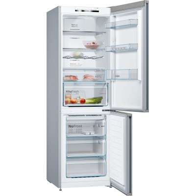 Bosch - KGN36VLED - Serie 4, Kombinerad kyl/frys, 186 x 60 cm, Inox-Look, Total No Frost