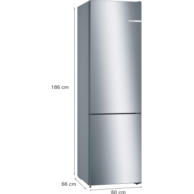 Bosch - KGN36VLED - Serie 4, Kombinerad kyl/frys, 186 x 60 cm, Inox-Look, Total No Frost