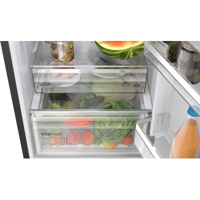 Bosch - KGN36VXCT - Serie 4, Kombinerad kyl/frys, 186 x 60 cm, Mörkt antracitfärgat stål, Total No Frost