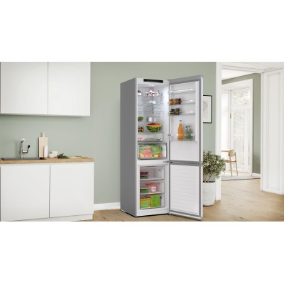 Bosch - KGN392I1F - Serie 4, Kombinerad kyl/frys, 203 x 60 cm, Borstat stål med anti-fingerprint, Total No Frost
