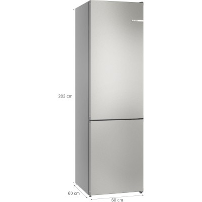 Bosch - KGN392I1F - Serie 4, Kombinerad kyl/frys, 203 x 60 cm, Borstat stål med anti-fingerprint, Total No Frost