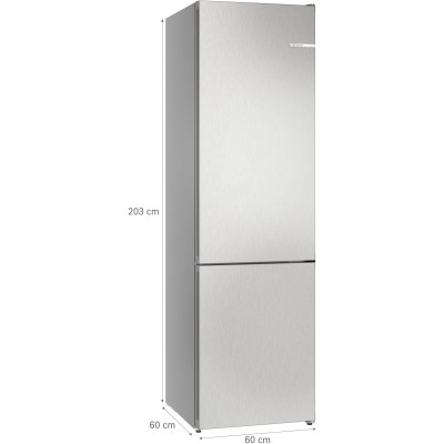 Bosch - KGN392LDF - Serie 4, Kombinerad kyl/frys, 203 x 60 cm, Inox-Look, Total No Frost