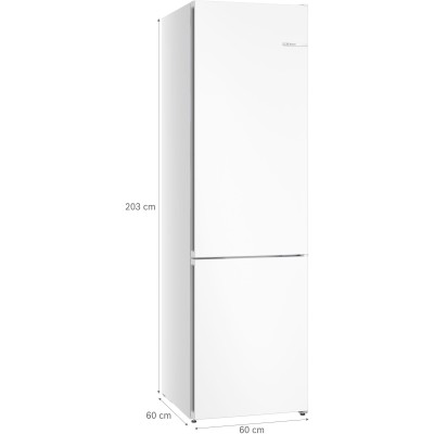 Bosch - KGN392WDF - Serie 4, Kombinerad kyl/frys, 203 x 60 cm, Vit, Total No Frost