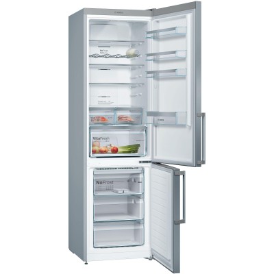 Bosch - KGN397LEQ - Serie 4, Kombinerad kyl/frys, 203 x 60 cm, Inox-Look, Total No Frost