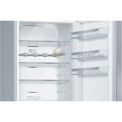 Bosch - KGN397LEQ - Serie 4, Kombinerad kyl/frys, 203 x 60 cm, Inox-Look, Total No Frost