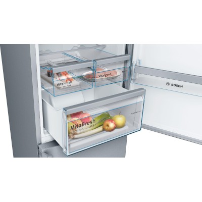 Bosch - KGN397LEQ - Serie 4, Kombinerad kyl/frys, 203 x 60 cm, Inox-Look, Total No Frost