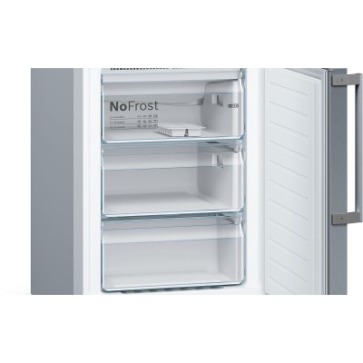Bosch - KGN397LEQ - Serie 4, Kombinerad kyl/frys, 203 x 60 cm, Inox-Look, Total No Frost