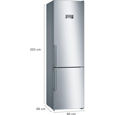 Bosch - KGN397LEQ - Serie 4, Kombinerad kyl/frys, 203 x 60 cm, Inox-Look, Total No Frost