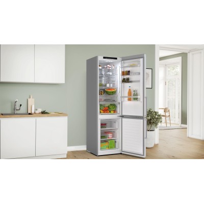 Bosch - KGN39AIAU - Serie 6, Kombinerad kyl/frys, 203 x 60 cm, Borstat stål med anti-fingerprint, Total No Frost