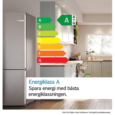 Bosch - KGN39AIAU - Serie 6, Kombinerad kyl/frys, 203 x 60 cm, Borstat stål med anti-fingerprint, Total No Frost