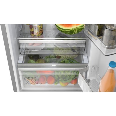 Bosch - KGN39AIBT - Serie 6, Kombinerad kyl/frys, 203 x 60 cm, Borstat stål med anti-fingerprint, Total No Frost