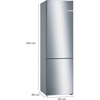 Bosch - KGN39VLEB - Serie 4, Kombinerad kyl/frys, 203 x 60 cm, Inox-Look, Total No Frost