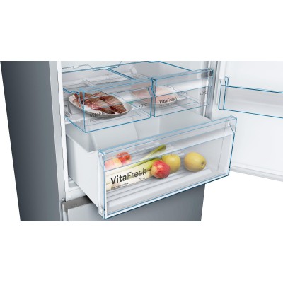 Bosch - KGN49XLEA - Serie 4, Kombinerad kyl/frys, 203 x 70 cm, Inox-Look, Total No Frost