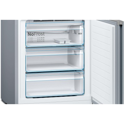 Bosch - KGN49XLEA - Serie 4, Kombinerad kyl/frys, 203 x 70 cm, Inox-Look, Total No Frost