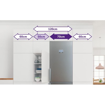 Bosch - KGN49XWEA - Serie 4, Kombinerad kyl/frys, 203 x 70 cm, Vit, Total No Frost