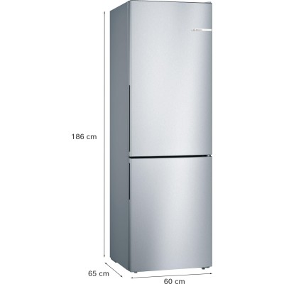 Bosch - KGV36VLEAS - Serie 4, Kombinerad kyl/frys, 186 x 60 cm, Inox-Look
