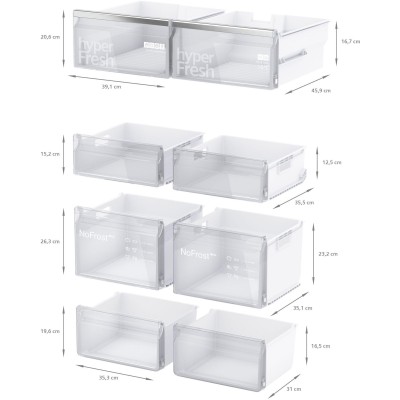 Siemens - KF96NAXEA - iQ300, Fristående kyl/frys, 183 x 90.5 cm, Mörkt antracitfärgat stål, Total noFrost