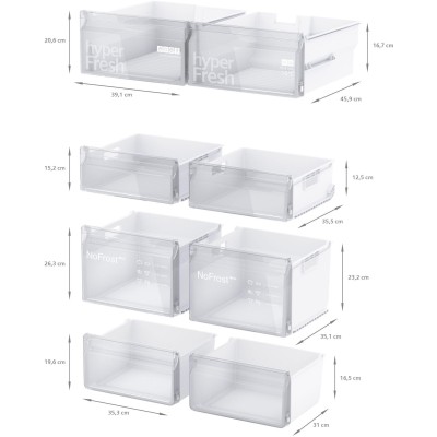 Siemens - KF96NVPEA - iQ300, Fristående kyl/frys, 183 x 90.5 cm, Borstat stål med antiFingerprint, Total noFrost