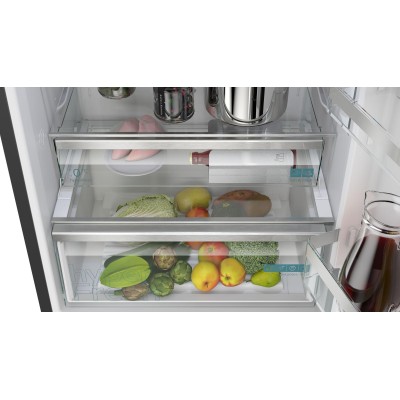 Siemens - KG49N4XAF - iQ500, Kombinerad kyl/frys, 203 x 70 cm, Mörkt antracitfärgat stål, Total noFrost