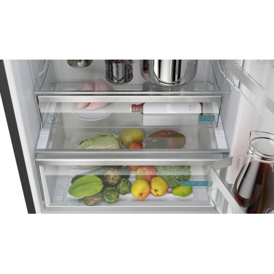 Siemens - KG49NSBBF - iQ700, Kombinerad kyl/frys, 203 x 70 cm, Svart, matt, Total noFrost