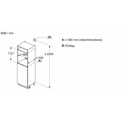 Bosch - GIV11AFE0 - Serie 4, 71.2 x 55.8 cm, Platta gångjärn