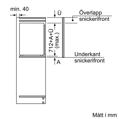 Bosch - GIV11AFE0 - Serie 4, 71.2 x 55.8 cm, Platta gångjärn