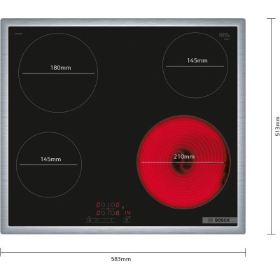 Bosch - PKE645BB2E - Serie 4, Glaskeramikhäll, 60 cm, med ram