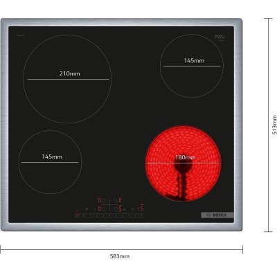 Bosch - PKE645FP2E - Serie 6, Glaskeramikhäll, 60 cm, med ram