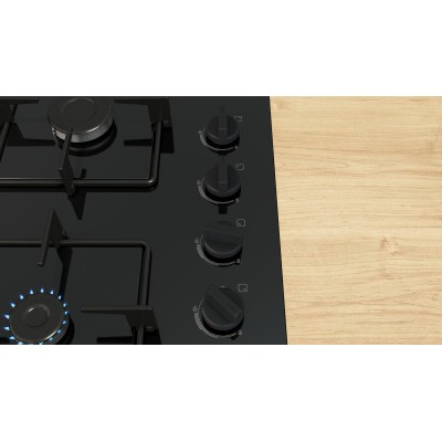 Bosch - POH6B6K30 - Serie 2, Gashäll, 60 cm, Härdat glas, Svart