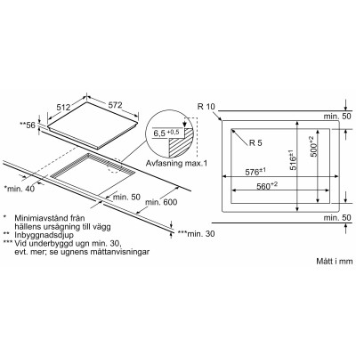 Bosch - PXE601DC1E - Serie 8, Induktionshäll, 60 cm, planmontering