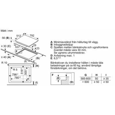 Bosch - PXE801DC1E - Serie 8, Induktionshäll, 80 cm, planmontering