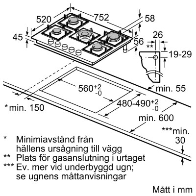 Siemens - EP7A6QB20 - iQ500, Gashäll, 75 cm, Härdat glas, Svart