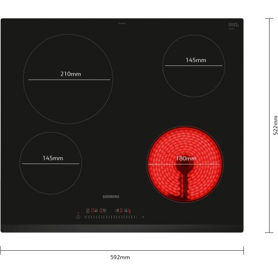 Siemens - ET631FEN1E - iQ100, Glaskeramikhäll, 60 cm, ramlösDesign